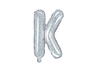 Balon foliowy Litera ''K'', 35cm, holograficzny