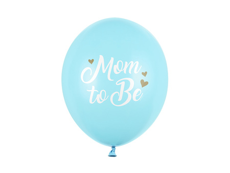 Balony 30 cm, Mom to Be, Pastel Light Blue (1 op. / 6 szt.)