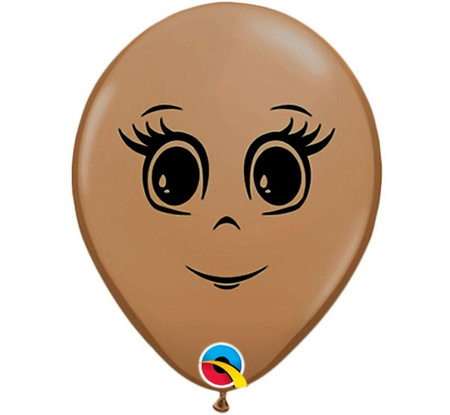 Balon 5" z nadr. "Twarz kobiety", pastel brązowy / 100 szt.