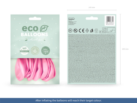 Balony Eco 30cm pastelowe, jasny różowy (1 op. / 10 szt.)