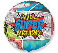 Balon foliowy 18" - SuperBirthday- COMIC