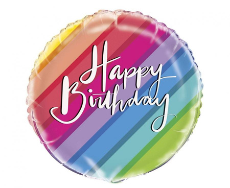 Balon foliowy 18 Rainbow  Happy Birthday