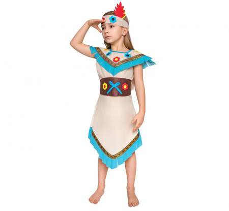 Zestaw dla dzieci Indianka Kolorowy Kwiat (sukienka, pasek, opaska), rozm. 130/140 cm