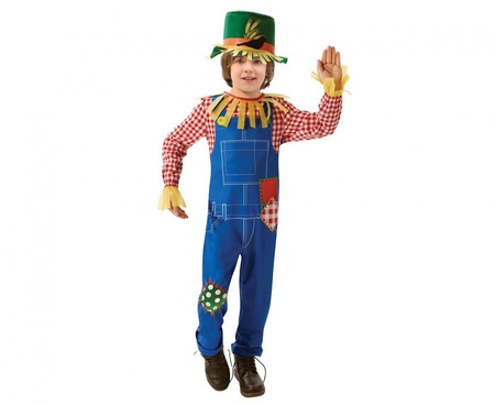 Zestaw dla dzieci Strach na wróble (kapelusz, kombinezon), rozm. 110/120 cm