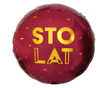 Balon foliowy Sto Lat (bordowy), 18 cali