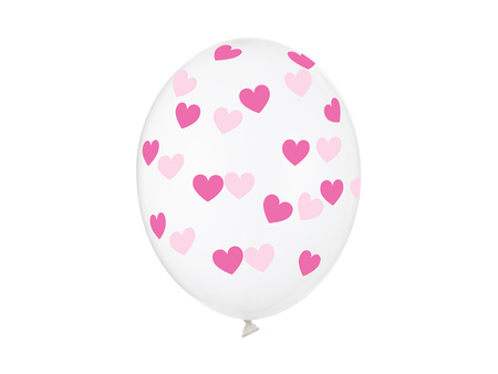 Balony 30cm, Serduszka, Crystal Clear (1 op. / 50 szt.)