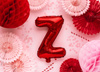 Balon foliowy Litera ''Z'', 35cm, czerwony