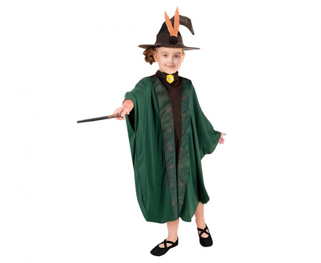 Zestaw dla dzieci Zielona Czarodziejka (kapelusz, tunika), rozm. 110/120 cm