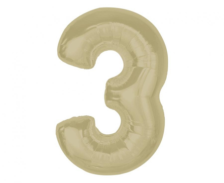Balon foliowy Smart, cyfra 3, matowa latte, 92 cm  KK