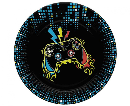 Talerzyki papierowe Play Joystick Pad, 18 cm,  8 szt.