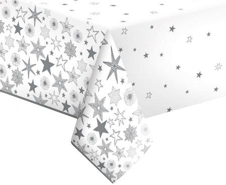 Obrus papierowy Silver Stars, 120x 180 cm, 1 szt.
