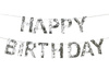 Baner Happy Birthday, 2.2m, srebrny
