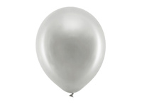 Balony Rainbow 30cm metalizowane, srebrny (1 op. / 100 szt.)