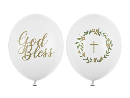 Balony 30 cm, God Bless, Pastel Pure White (1 op. / 50 szt.)