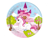 Talerzyki papierowe Unicorn, next generation, 23cm, 8 szt. (plastic-free)
