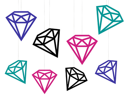 Dekoracje Diamenty, mix (1 op. / 8 szt.)