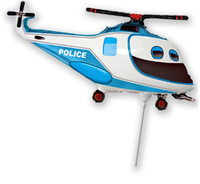 Balon foliowy 14" - "Helikopter Policyjny" niebieski