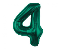 Balon foliowy , cyfra 4, zieleń butelkowa, 85 cm
