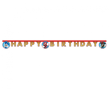 Banner Sonic - Happy Birthday, 200 cm