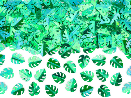 Konfetti metalizowane Liście, zielony, 15g