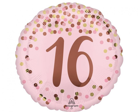 Balon foliowy 18" Pretty pink 16th birthday