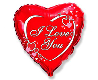 Balon foliowy 18" - "I Love You" (serce), pakowany
