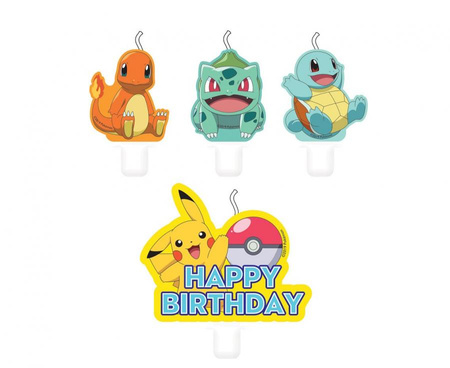 Świeczki Pokemon, 4 szt.