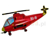 Balon foliowy 14" - "Helikopter" (czerwony)