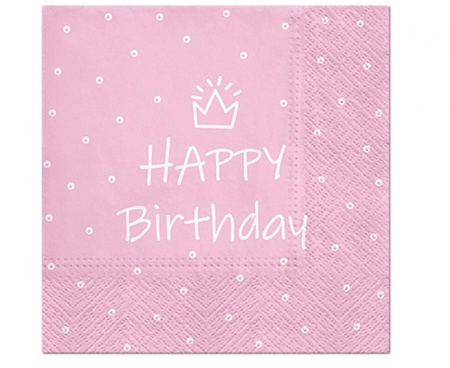 Serwetki wzorzyste Special Day (light pink) 33x33 cm / 20 szt.