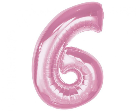 Balon foliowy Smart, cyfra 6, j. różowa, 92 cm