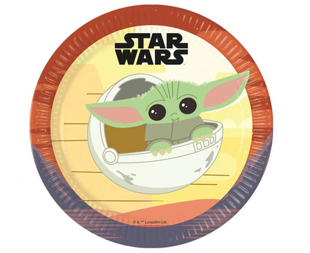 Talerzyki papierowe Star Wars The Mandalorian, next generation, 23cm, 8 szt. (plastic-free) (papier FSC)