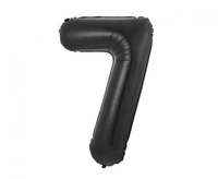 Balon foliowy , cyfra 7, matowa czarna, 85 cm