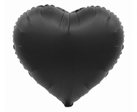 Balon foliowy "Serce", matowe, czarne, 18"