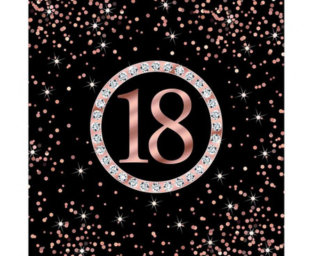 Serwetki papierowe Rose Gold 18th, 33 x 33 cm,  20 szt.