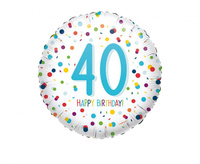 Balon foliowy 18 cali Confetti Bday 40, zapakowany