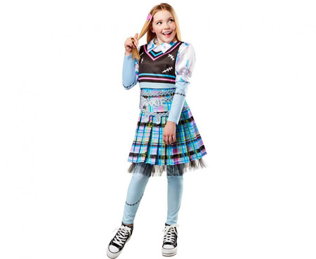 Zestaw dla dziewczynki Monster high Frankie Stein (sukienka, odpinany pasek, spinka do włosów), rozm. S