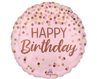 Balon foliowy 18" Pretty pink happy birthday