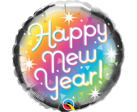 Balon foliowy 18" "Happy new year" (pryzmatyczny)
