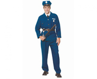 Zestaw dla dorosłych Policjant (koszula, spodnie, pasek, czapka, kołnierzyk z krawatem), rozm.52