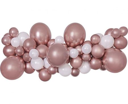 Girlanda balonowa DIY Różowo-złota, 65 szt.
