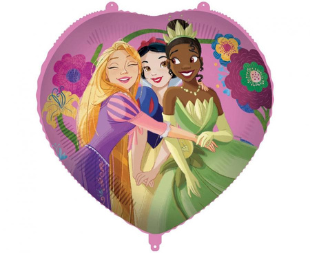 Balon foliowy Serce Princess Live Your Story Disney, 46 cm, 1 szt.