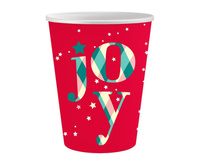 Kubeczki pap. Joy, czerwone, 250 ml/ 6 szt.