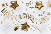 Baner Merry Christmas, złoty, 10,5x150cm