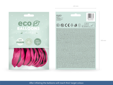 Balony Eco 26cm pastelowe, fuksja (1 op. / 10 szt.)