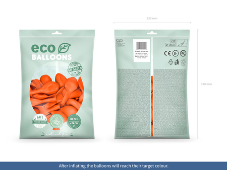 Balony Eco 26cm pastelowe, pomarańczowy (1 op. / 100 szt.)