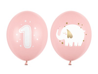 Balony 30 cm, Roczek, Baby pink (1 op. / 50 szt.)