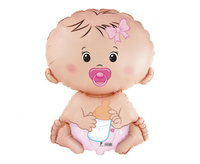 Balon foliowy 24" - "Bobas Dziewczynka", pakowany