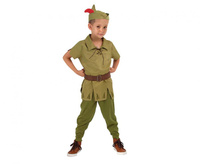 Zestaw dla dzieci Leśny bohater (kapelusz, płaszcz, pasek, spodnie), rozm. 110/120 cm