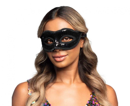 Maska Wenecka, czarne cekiny