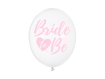 Balony 30cm, Bride to be, Crystal Clear (1 op. / 50 szt.)